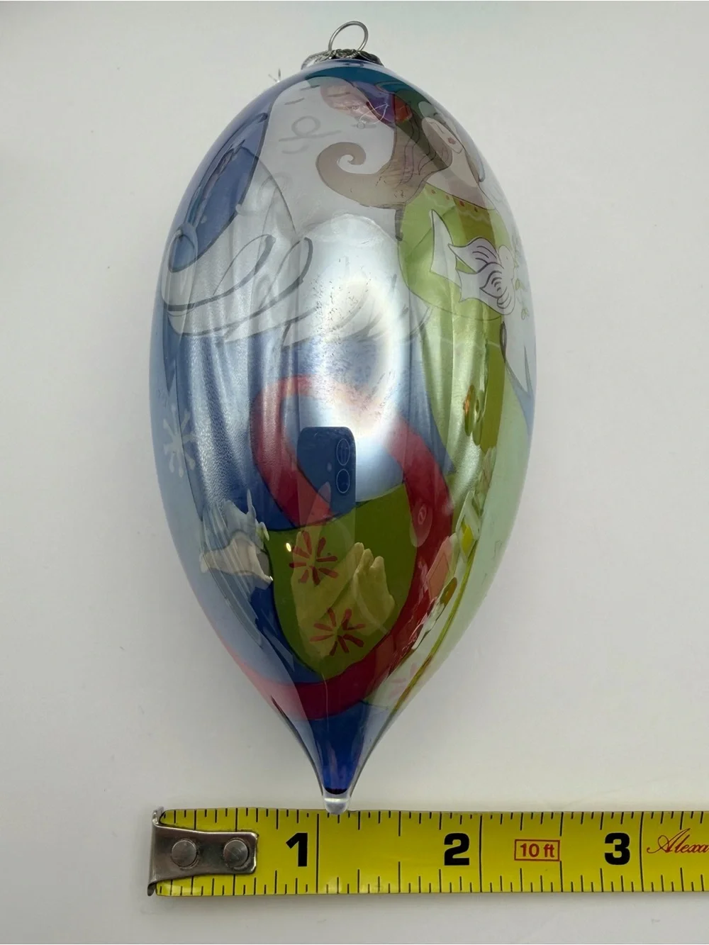 Pier 1 Angel Teardrop 2006 Hand Painted Li Bien Glass Christmas Ornament in Box